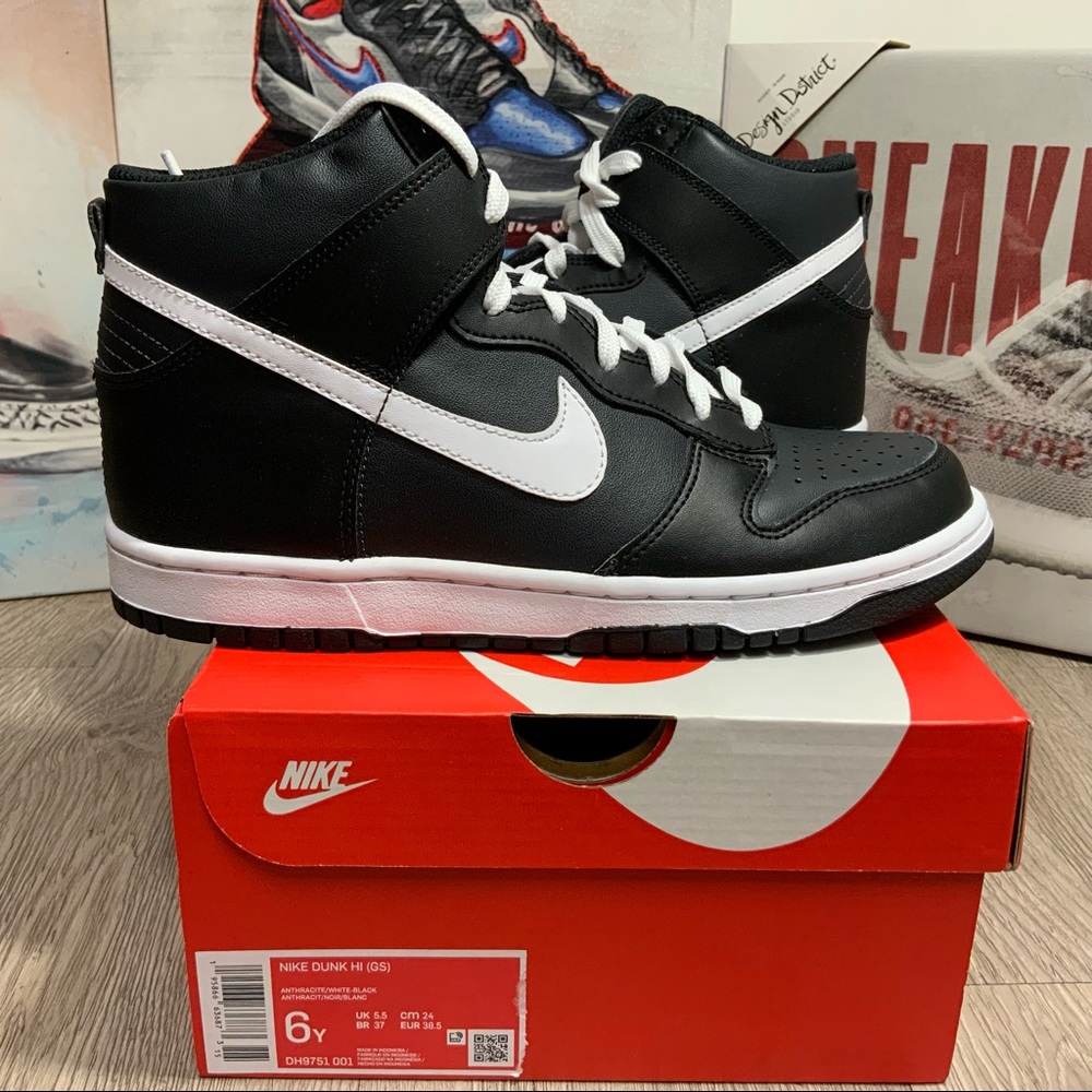 Nike Dunk High GS Venom Anthracite Black White 7.5 Women / 6Y DH9751-001